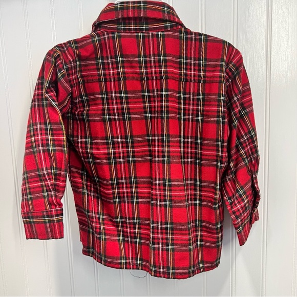 2T Train Sweater with plaid flannel - Picture 5 of 6